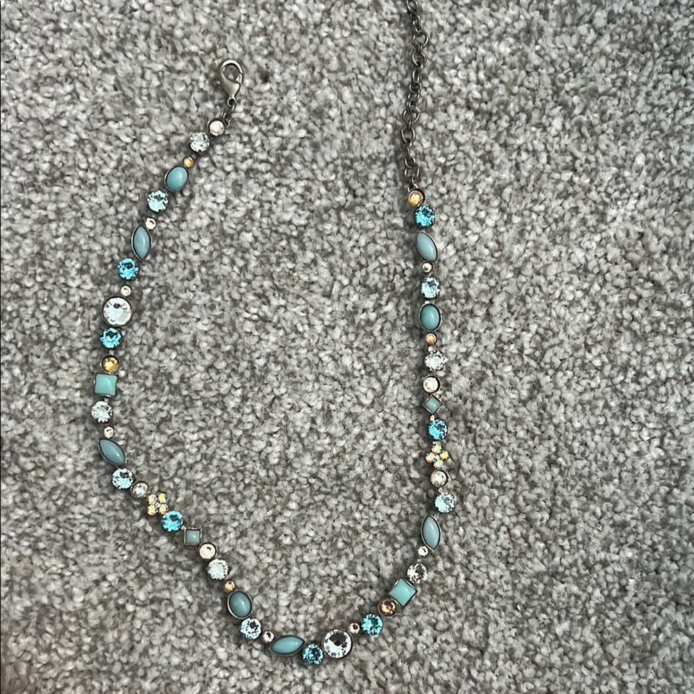 Sorrelli Blue and Silver Necklace with Turquoise Beads